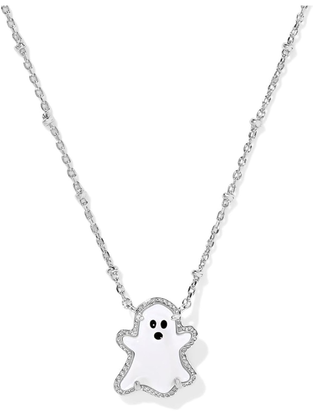 NWT Kendra Scott Silver Ghost Short Pendant Necklace